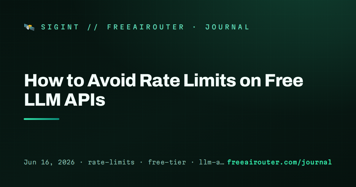 How to Avoid Rate Limits on Free LLM APIs